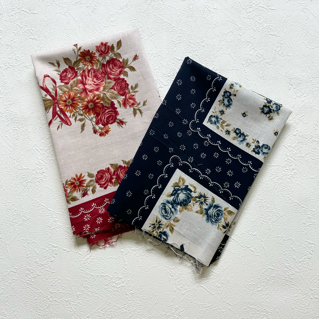 カットクロス(綿ローン小花スカーフプリント)16 112cm×43cm