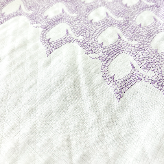 スワン刺繍 ー ダイヤジャカード