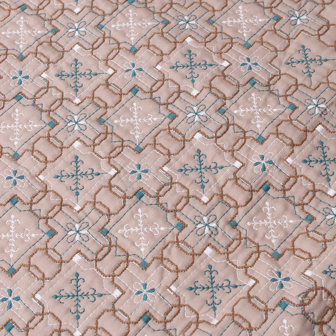 wall paper柄キルト刺繍
