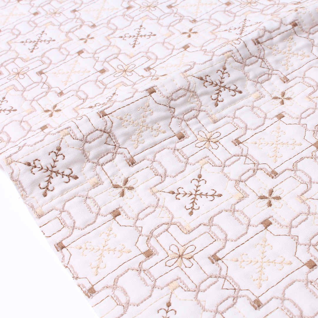 wall paper柄キルト刺繍
