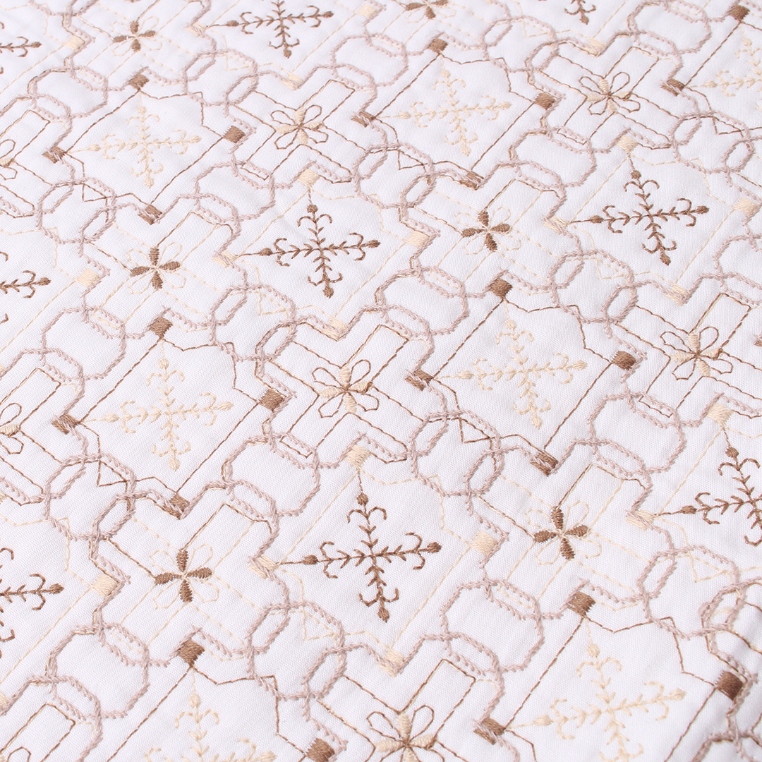wall paper柄キルト刺繍
