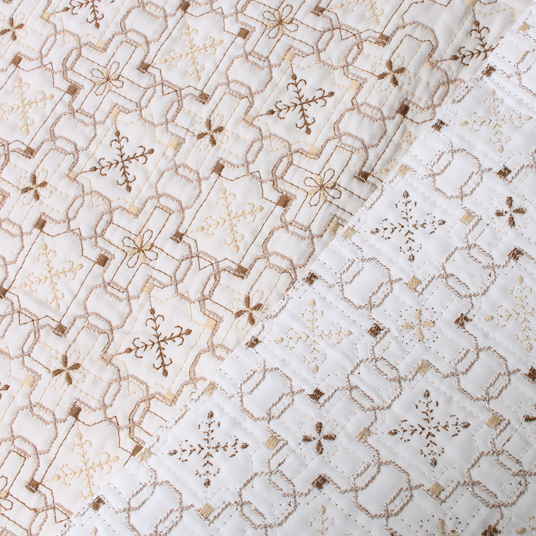 wall paper柄キルト刺繍