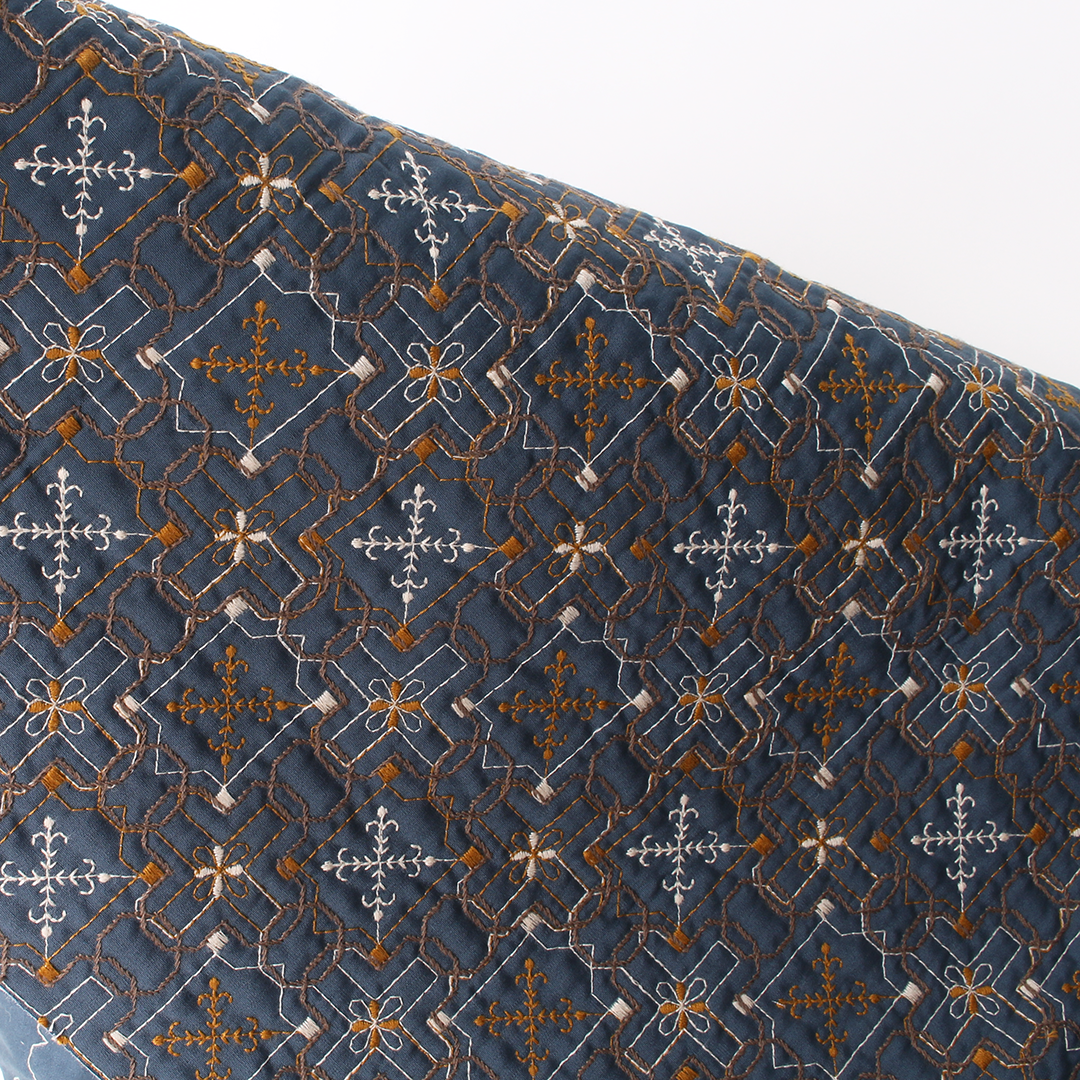 wall paper柄キルト刺繍
