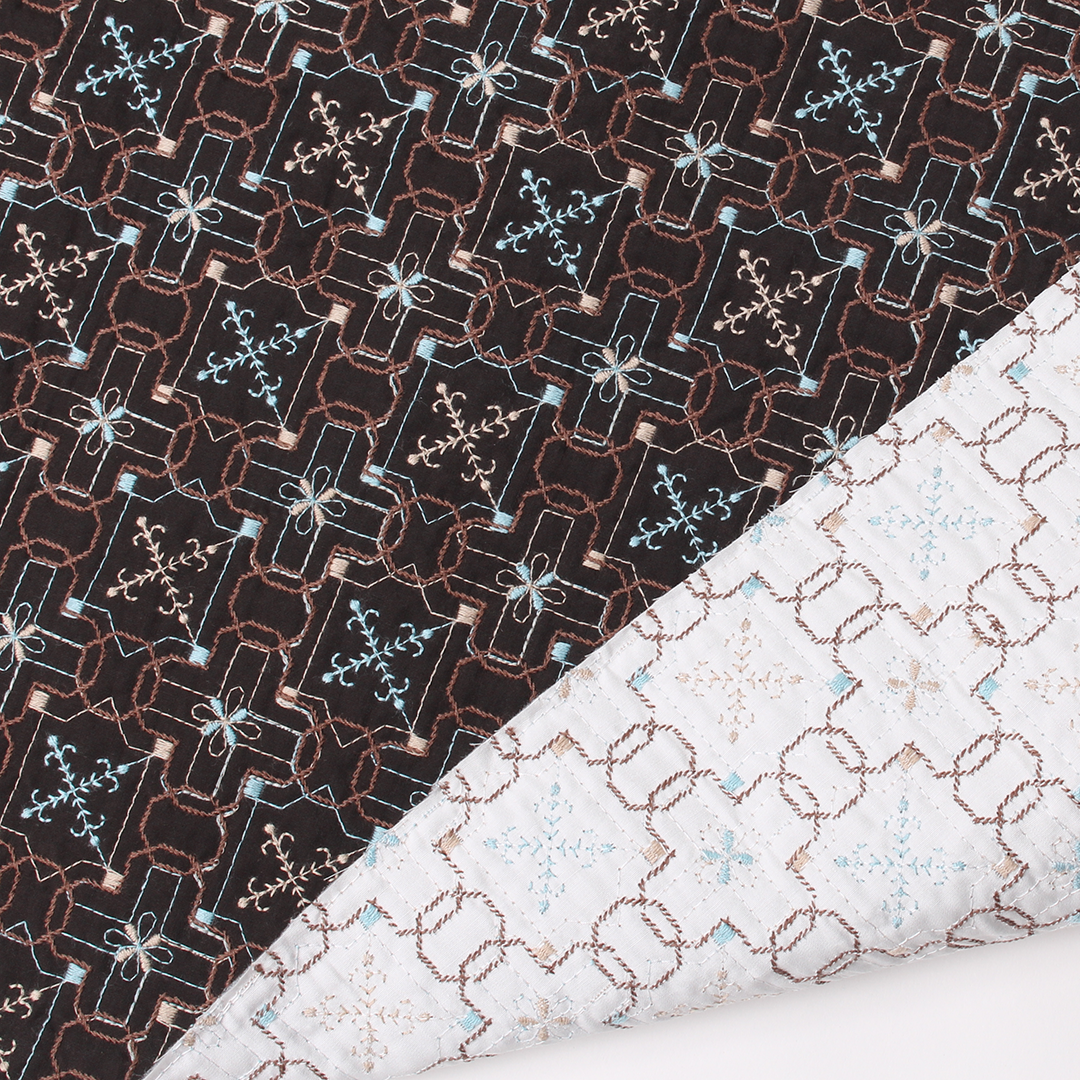 wall paper柄キルト刺繍