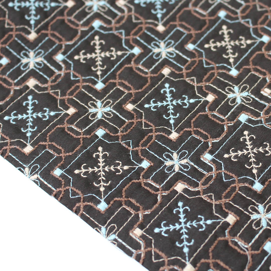 wall paper柄キルト刺繍