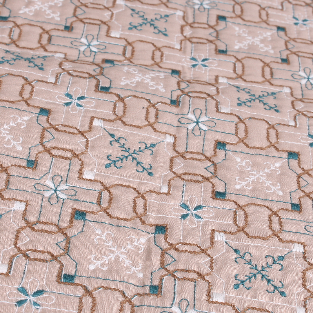 wall paper柄キルト刺繍