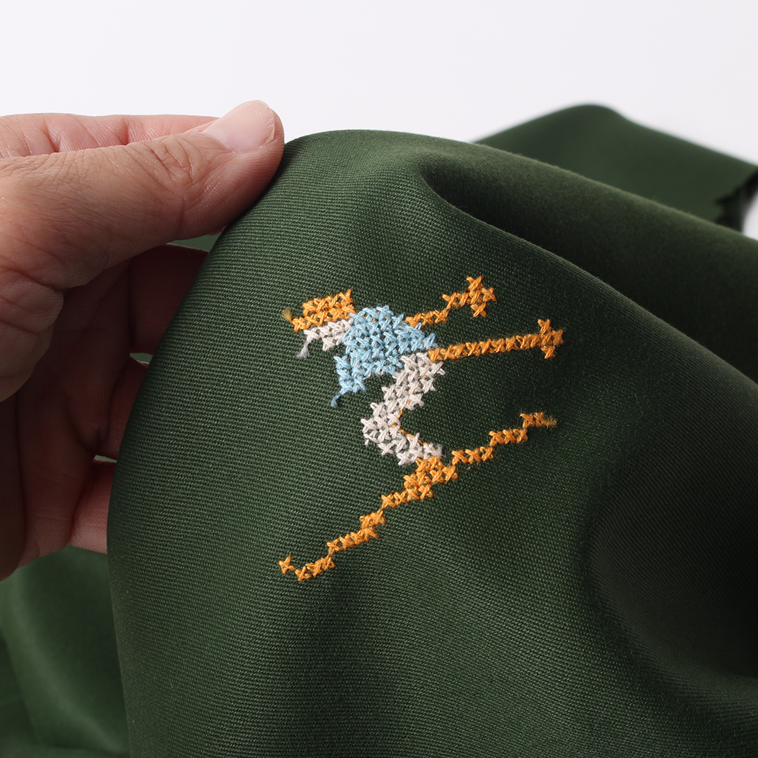 スキーヤークロスステッチ刺繍