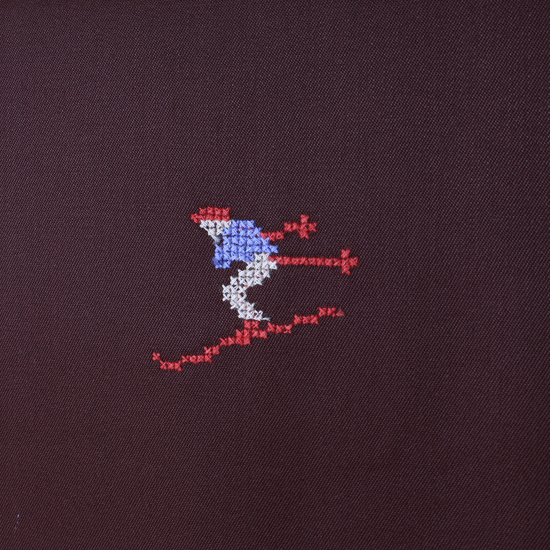 スキーヤークロスステッチ刺繍