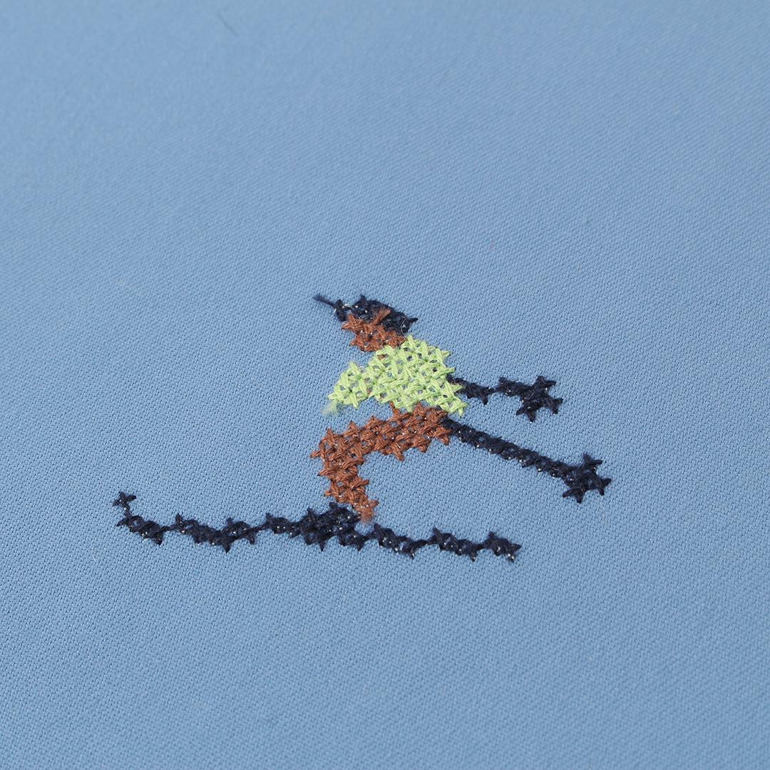 スキーヤークロスステッチ刺繍
