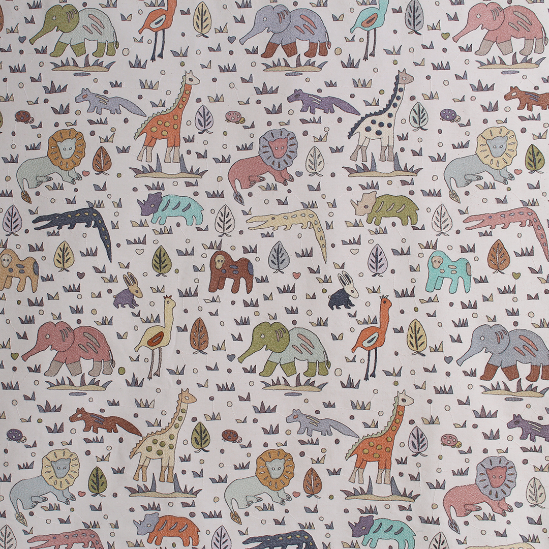 Safari embroidery print【こどものあそびぎ】