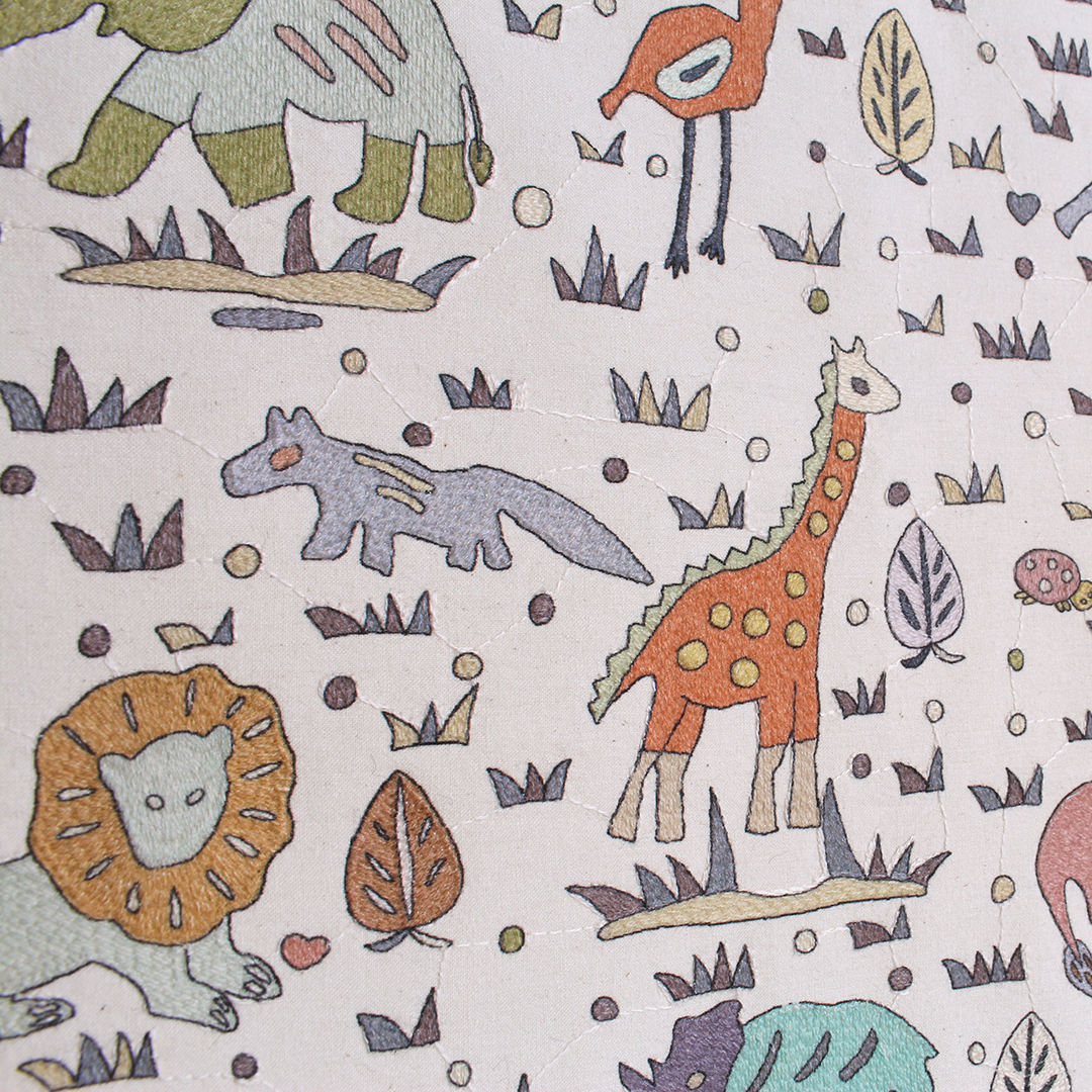 Safari embroidery print【こどものあそびぎ】
