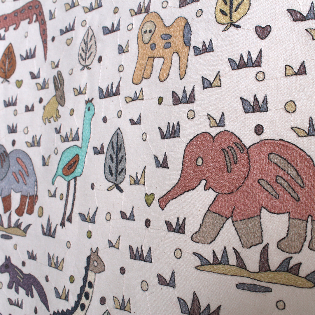 Safari embroidery print【こどものあそびぎ】