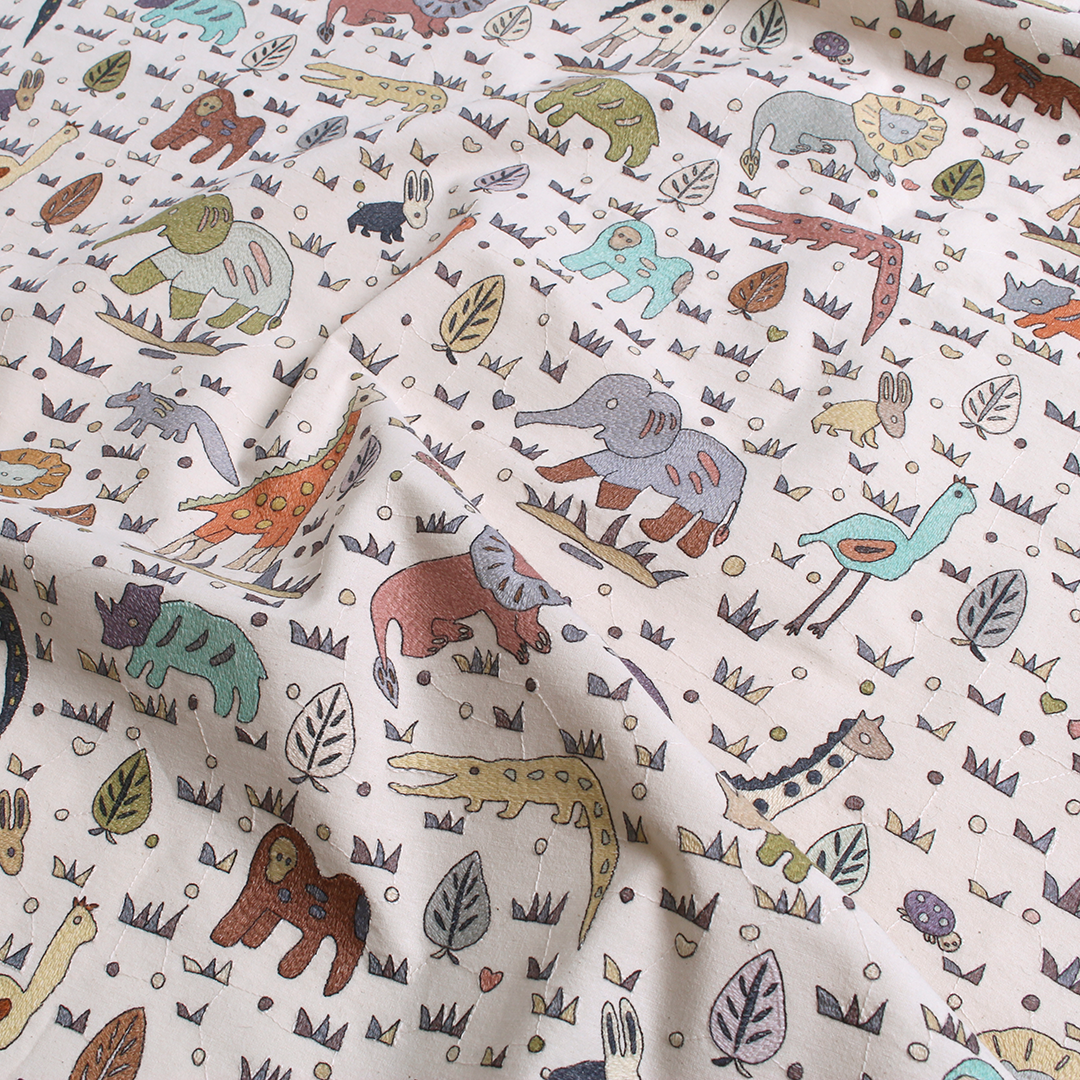 Safari embroidery print【こどものあそびぎ】