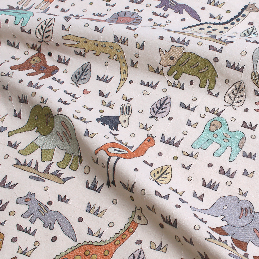 Safari embroidery print【こどものあそびぎ】