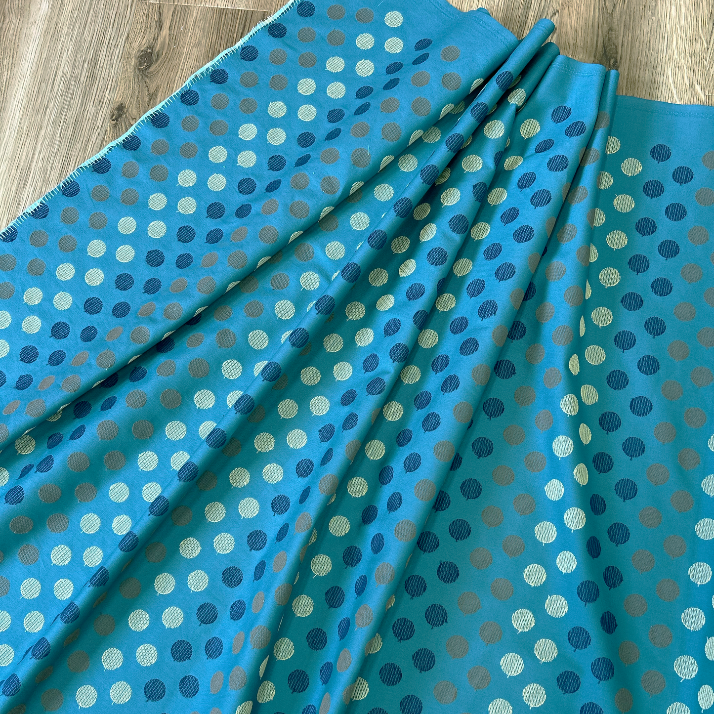 マルチカラーのドット刺繍オックス