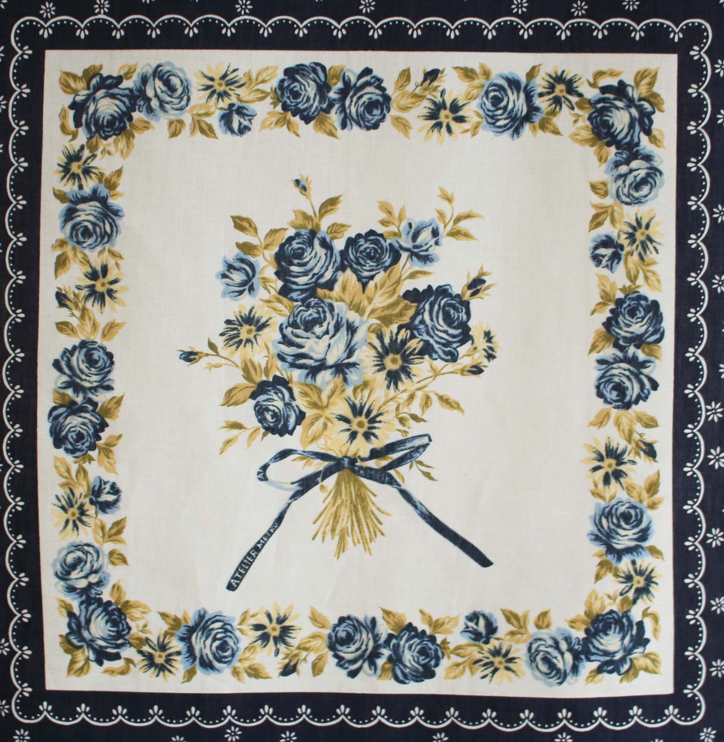 カットクロス(綿ローン小花スカーフプリント)16 112cm×43cm