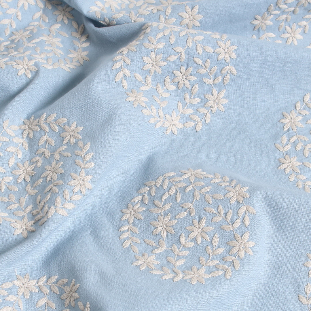 あじさい柄の刺繍