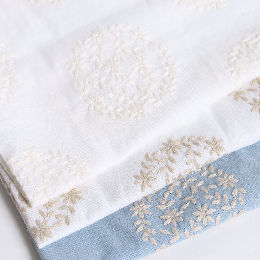 あじさい柄の刺繍