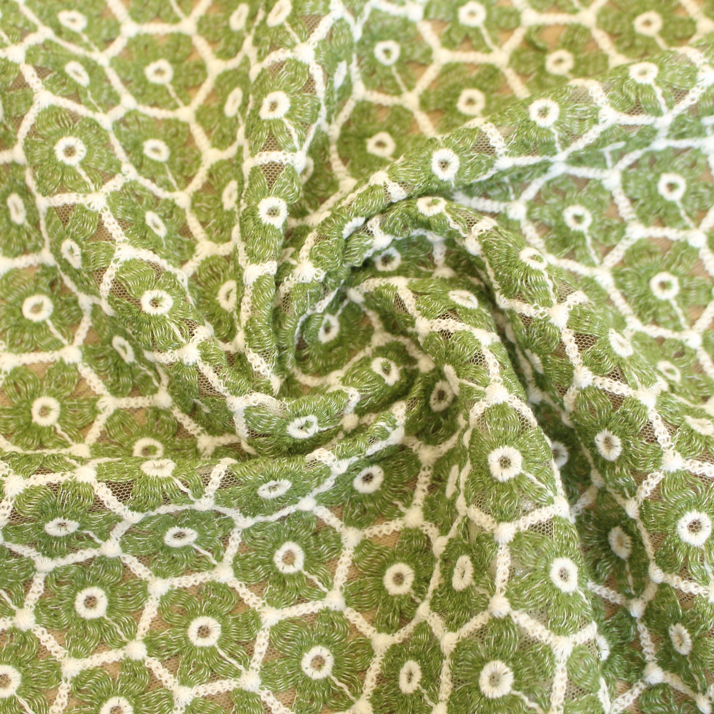 ハニカム花柄刺繍<アウトレット>