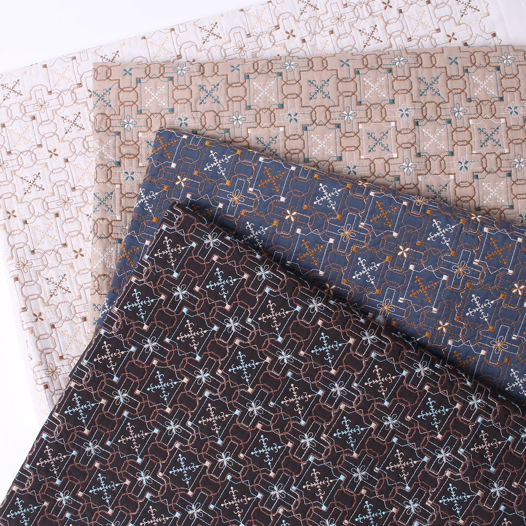 wall paper柄キルト刺繍