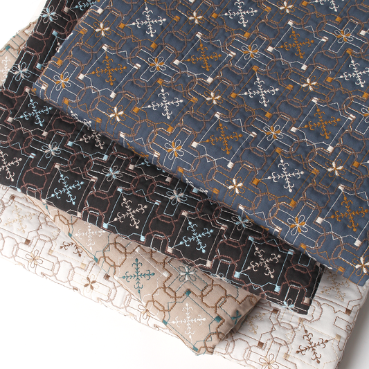 wall paper柄キルト刺繍