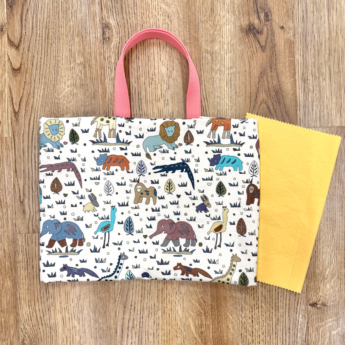 【予約商品】入園・入学グッズ手作りキットA（4点セット）/Safari embroidery print