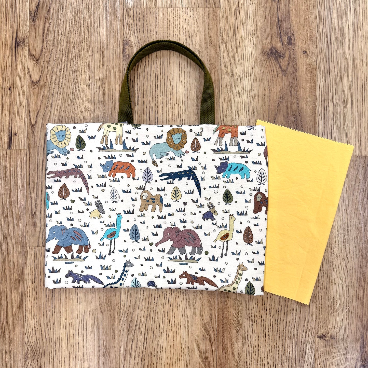 【予約商品】入園・入学グッズ手作りキットA（4点セット）/Safari embroidery print